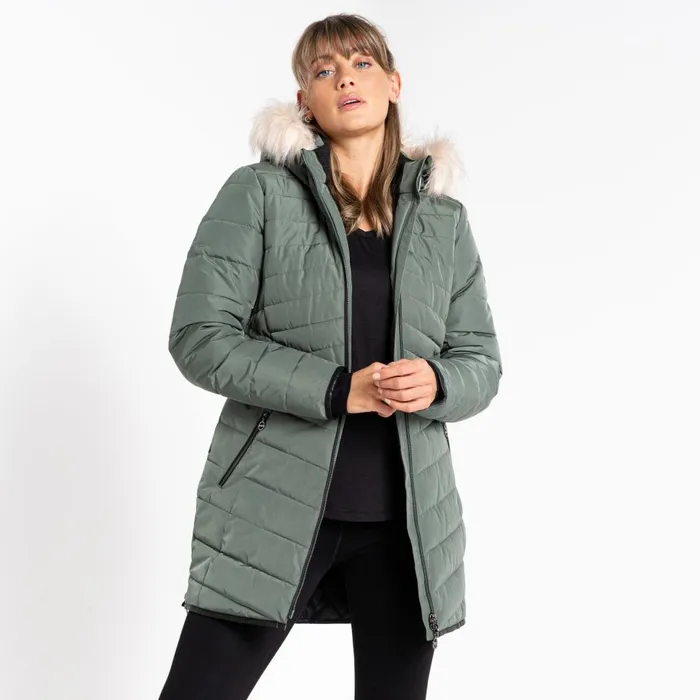 Dare 2b Insulated Jackets Striking III Mid Length Padded Jacket Duck Green 8211 Women