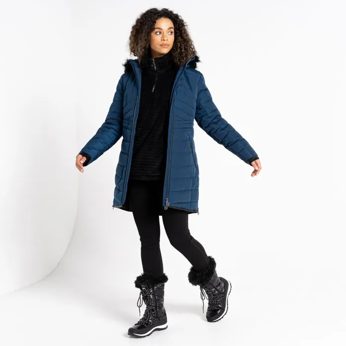 Dare 2b Insulated Jackets Striking III Mid Length Padded Jacket Moonlight Denim 8211 Women