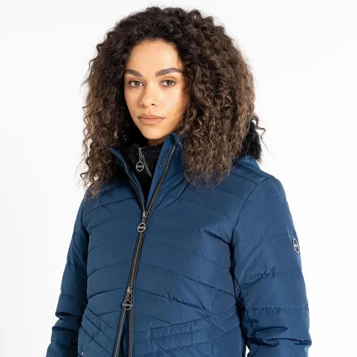 Dare 2b Insulated Jackets Striking III Mid Length Padded Jacket Moonlight Denim 8211 Women
