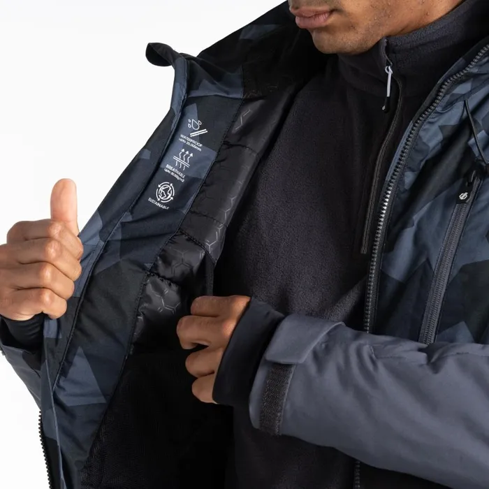 Dare 2b Ski Jackets Baseplate Ski Jacket Grey Black Geo 8211 Men
