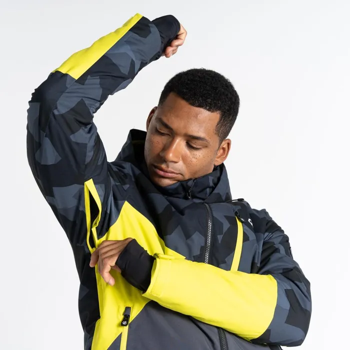 Dare 2b Ski Jackets Baseplate Ski Jacket Yellow Black Geo 8211 Men