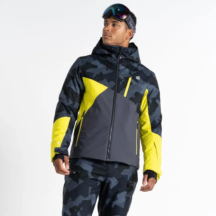Dare 2b Ski Jackets Baseplate Ski Jacket Yellow Black Geo 8211 Men