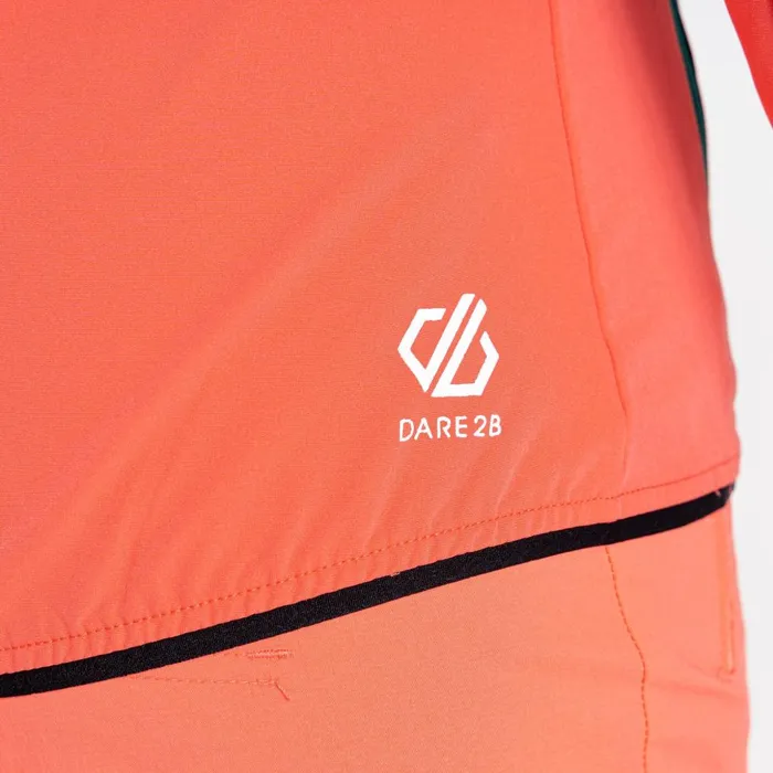 Dare 2b Softshell Jackets Avidly Hooded Softshell Jacket Fortune Green Neon Peach 8211 Women