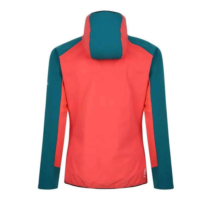 Dare 2b Softshell Jackets Avidly Hooded Softshell Jacket Fortune Green Neon Peach 8211 Women