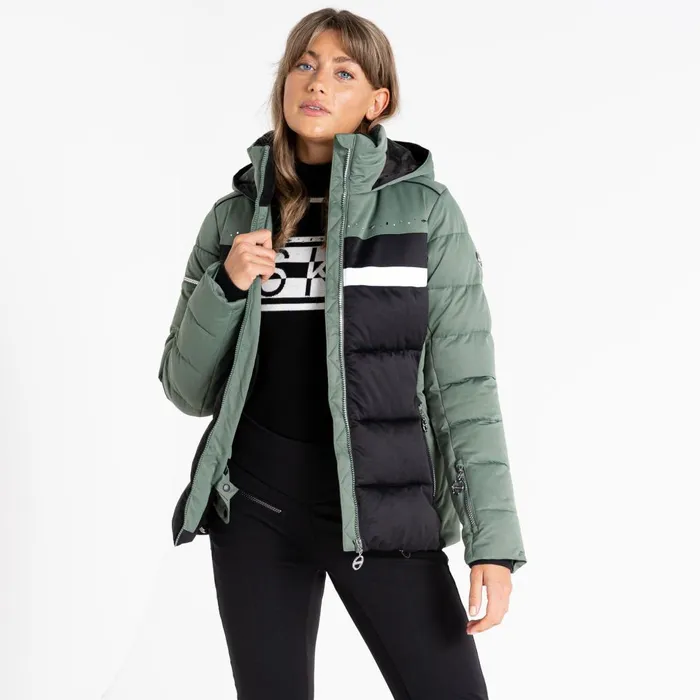 Dare 2b Waterproof Jackets Crystallize Padded Ski Jacket Duck Green 8211 Women