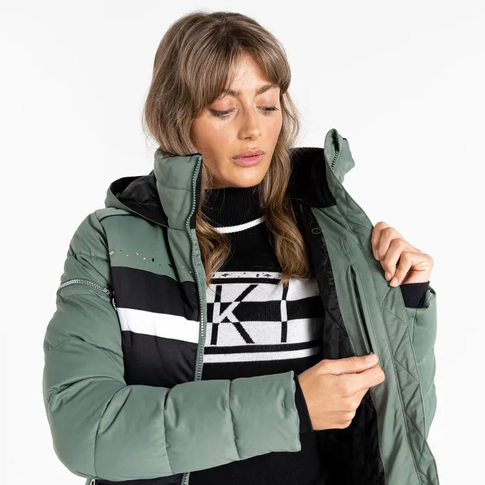 Dare 2b Waterproof Jackets Crystallize Padded Ski Jacket Duck Green 8211 Women
