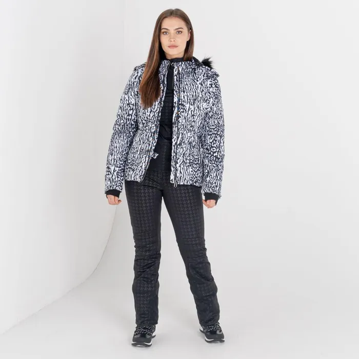 Dare 2b Waterproof Jackets Glamorize II Waterproof Ski Jacket Black White Wild Thing Print 8211 Women