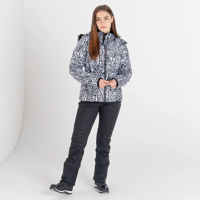 Dare 2b Waterproof Jackets Glamorize II Waterproof Ski Jacket Black White Wild Thing Print 8211 Women