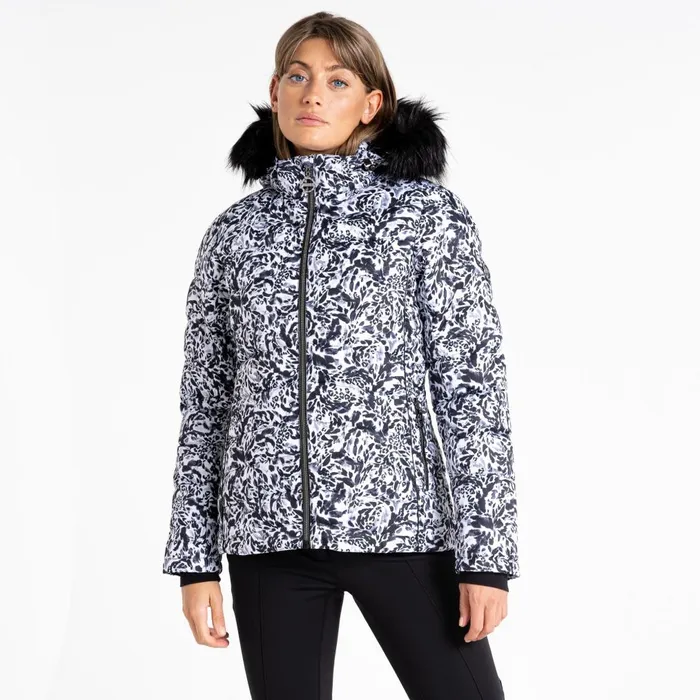 Dare 2b Waterproof Jackets Glamorize III Padded Ski Jacket Black White Leopard Print 8211 Women Dare 2b Waterproof Jackets Glamorize III Padded Ski Jacket Black White Leopard Print 8211 Women