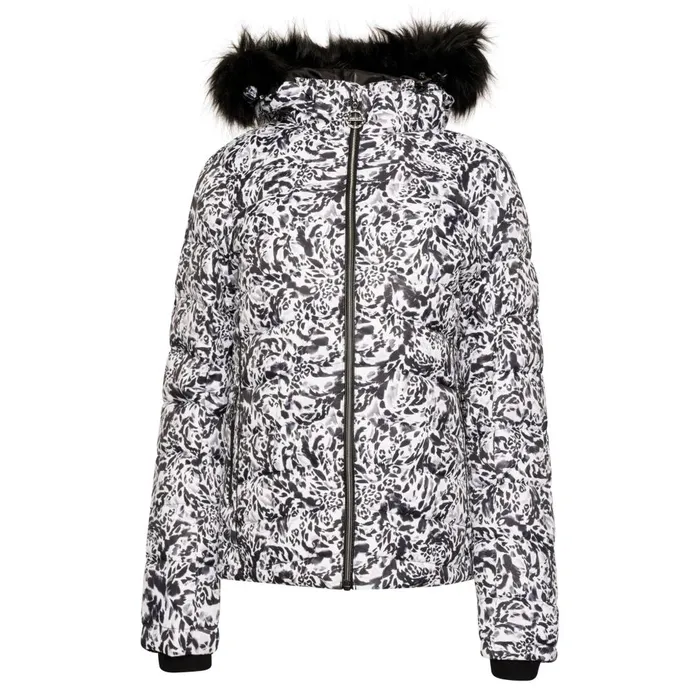 Dare 2b Waterproof Jackets Glamorize III Padded Ski Jacket Black White Leopard Print 8211 Women