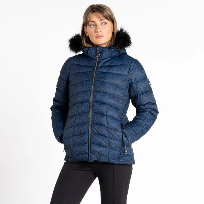 Dare 2b Waterproof Jackets Glamorize III Padded Ski Jacket Denim Leopard Fusion Print 8211 Women