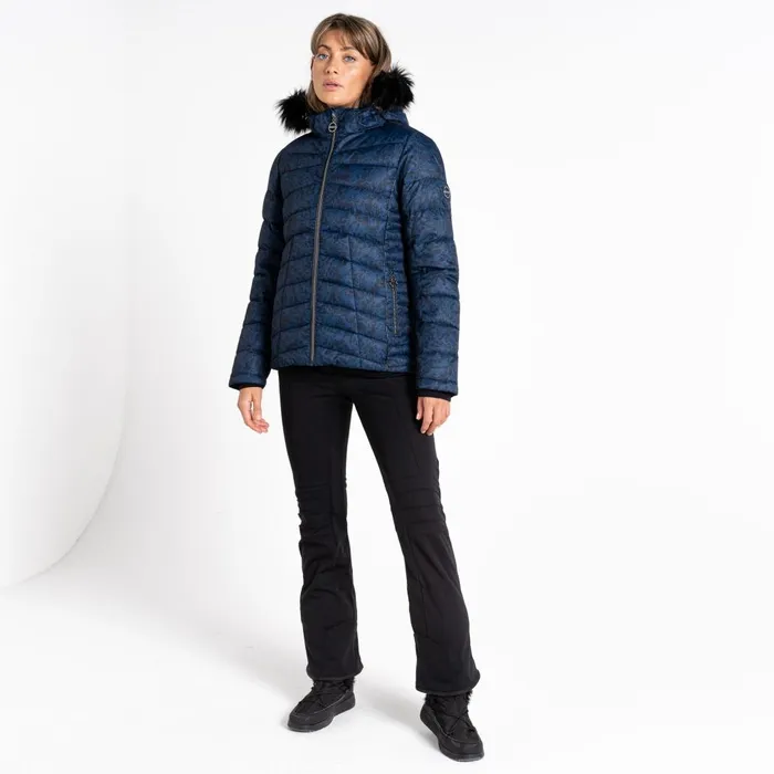 Dare 2b Waterproof Jackets Glamorize III Padded Ski Jacket Denim Leopard Fusion Print 8211 Women