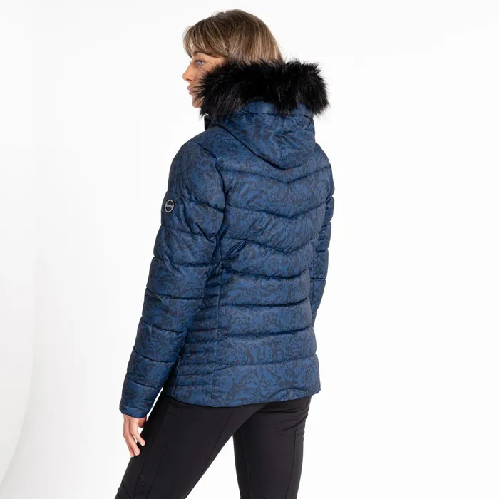 Dare 2b Waterproof Jackets Glamorize III Padded Ski Jacket Denim Leopard Fusion Print 8211 Women