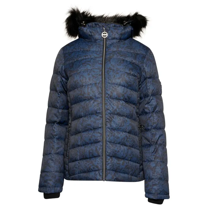 Dare 2b Waterproof Jackets Glamorize III Padded Ski Jacket Denim Leopard Fusion Print 8211 Women