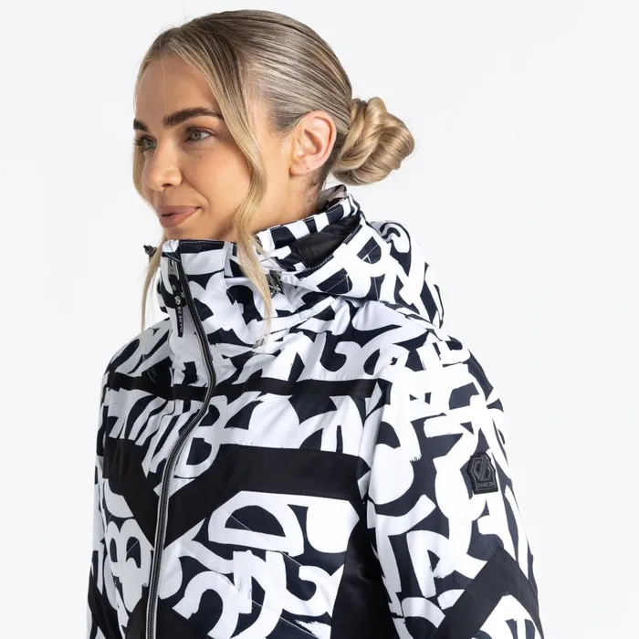 Dare 2b Waterproof Jackets Rocker Ski Jacket Black White Graffiti Print 8211 Women Dare 2b Waterproof Jackets Rocker Ski Jacket Black White Graffiti Print 8211 Women