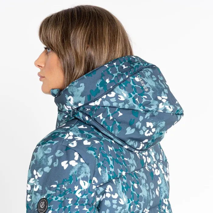 Dare 2b Waterproof Jackets Verdict Recycled Ski Jacket Canton Green Animal Print 8211 Women