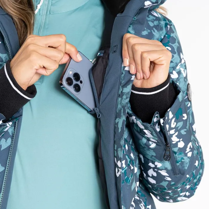 Dare 2b Waterproof Jackets Verdict Recycled Ski Jacket Canton Green Animal Print 8211 Women