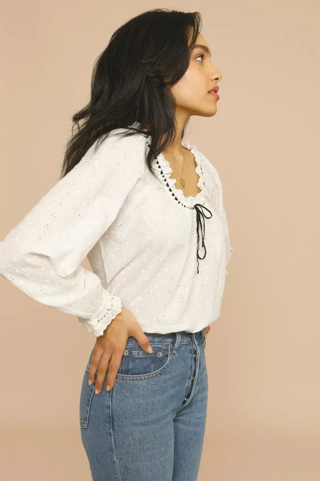 DAVIA Top White Women Rouje Blouses and Tops