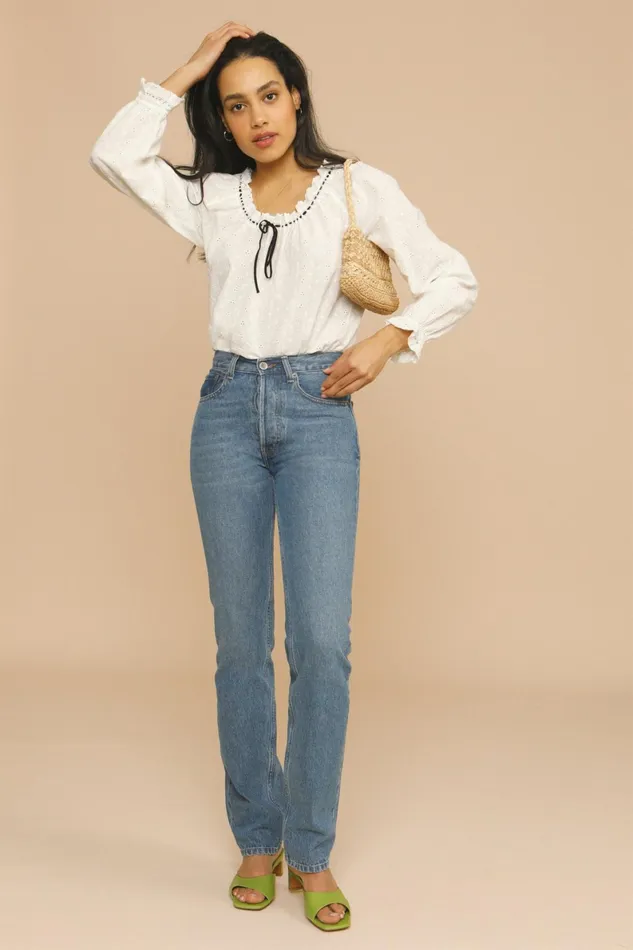 DAVIA Top White Women Rouje Blouses and Tops