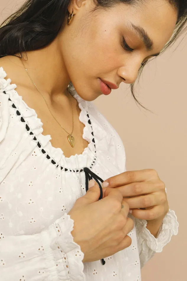 DAVIA Top White Women Rouje Blouses and Tops