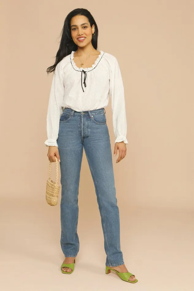 DAVIA Top White Women Rouje Blouses and Tops