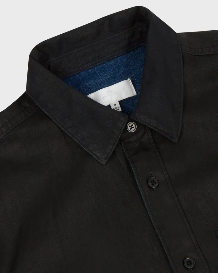 Denim Men 7 For All Mankind Signature Shirt In Coated Denim