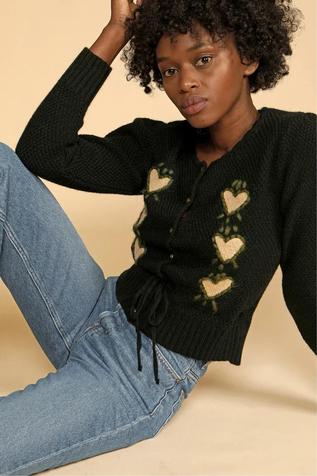 DIEGO Cardigan Black Women Rouje Knits