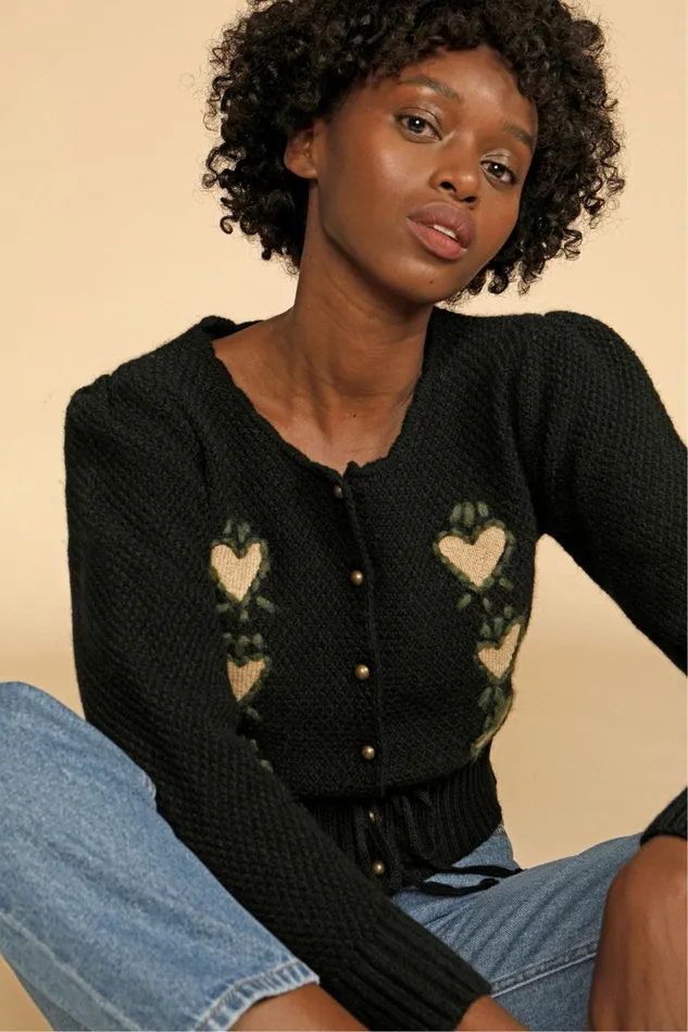 DIEGO Cardigan Black Women Rouje Knits