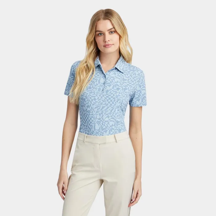 Distorted Check Silky Tech Nylon Polo Fjord Women GFORE Tops