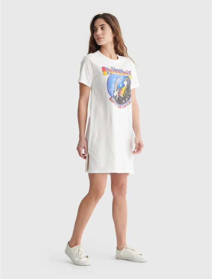 Dresses Women Lucky Brand Hendrix Graphic Tee Dress Marshmallow