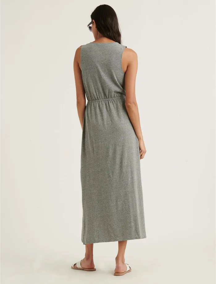 Dresses Women Lucky Brand Knit Pintuck Midi Dress Medium Heather Gray