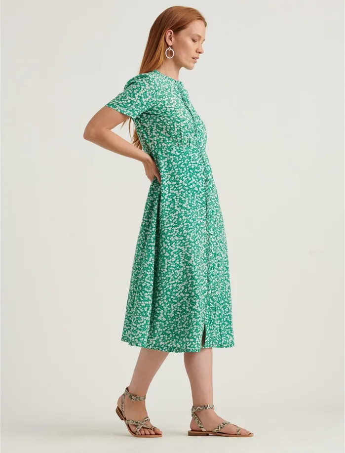 Dresses Women Lucky Brand Penelope Midi Dress Green Multi