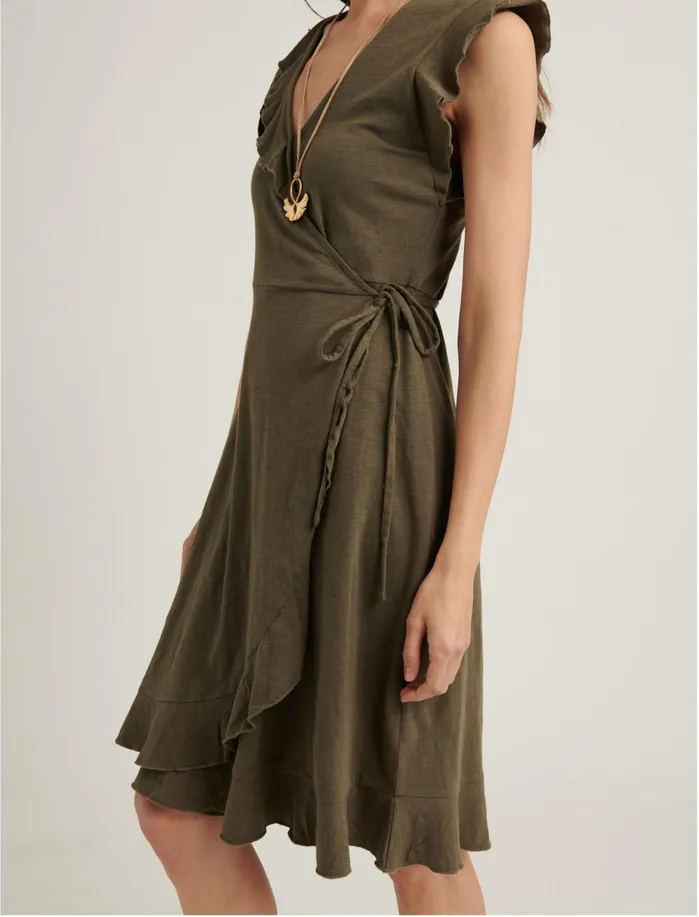 Dresses Women Lucky Brand Spring Fling Wrap Knit Dress Grape Leaf