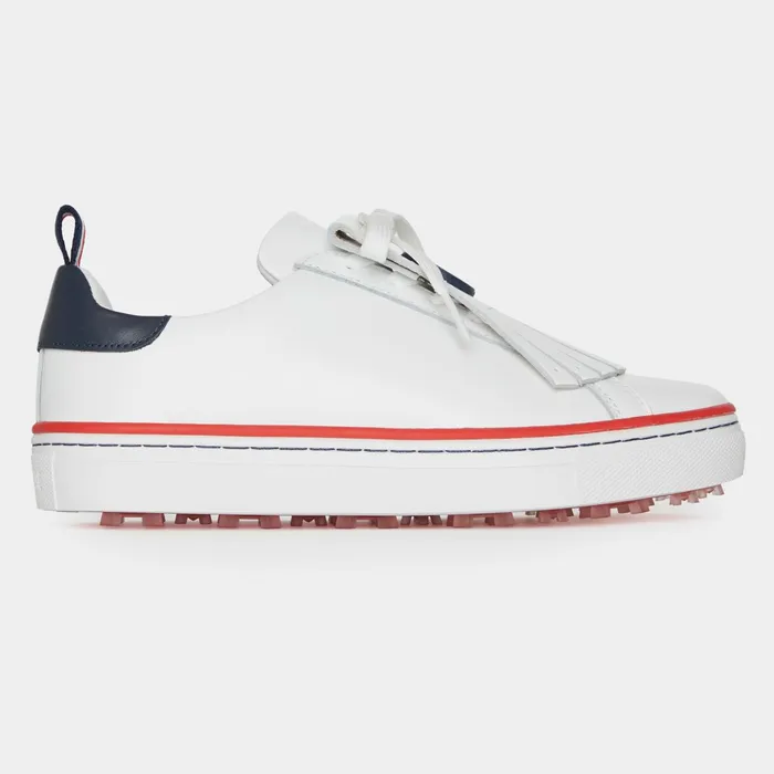 Durf Pebble Leather Contrast Accent Kiltie Golf Shoe Snow Women GFORE Golf Shoes