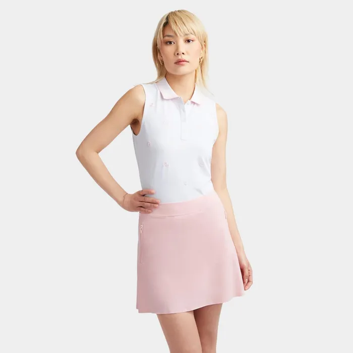 Embroidered Tech Piqu Sleeveless Polo Snow Women GFORE Tops