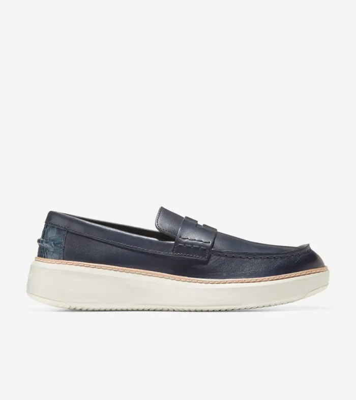Extended Sizes and Widths Men Cole Haan GrandPr Topspin Penny Loafer Navy Ink