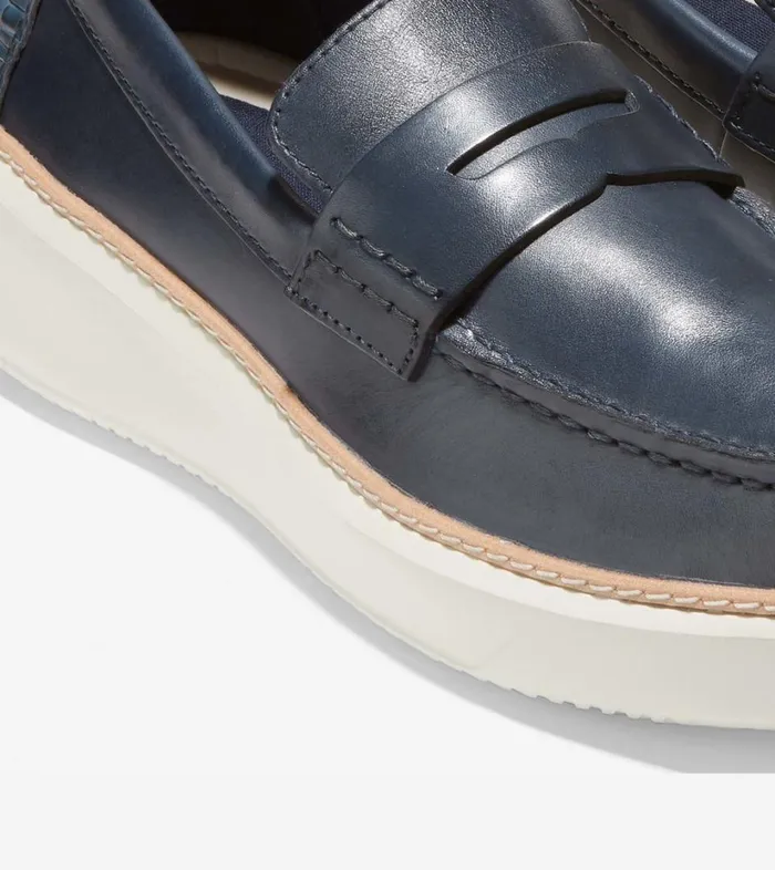 Extended Sizes and Widths Men Cole Haan GrandPr Topspin Penny Loafer Navy Ink Extended Sizes and Widths Men Cole Haan GrandPr Topspin Penny Loafer Navy Ink