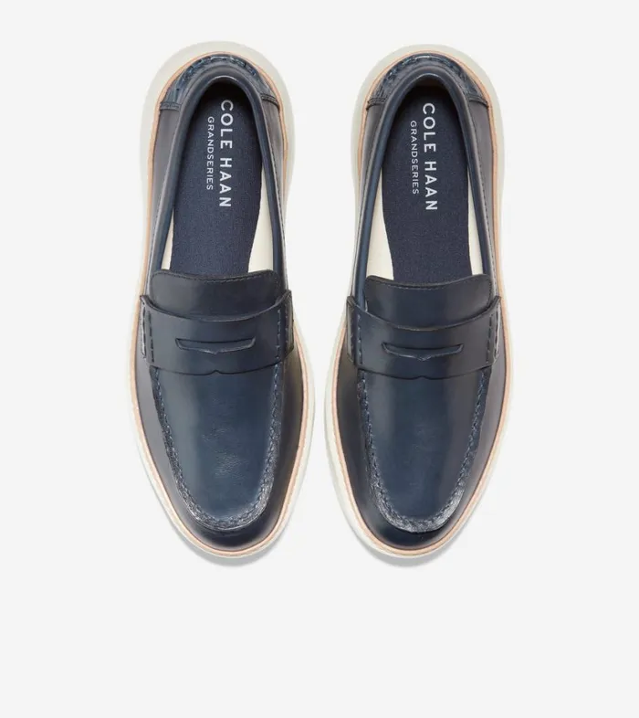 Extended Sizes and Widths Men Cole Haan GrandPr Topspin Penny Loafer Navy Ink Extended Sizes and Widths Men Cole Haan GrandPr Topspin Penny Loafer Navy Ink