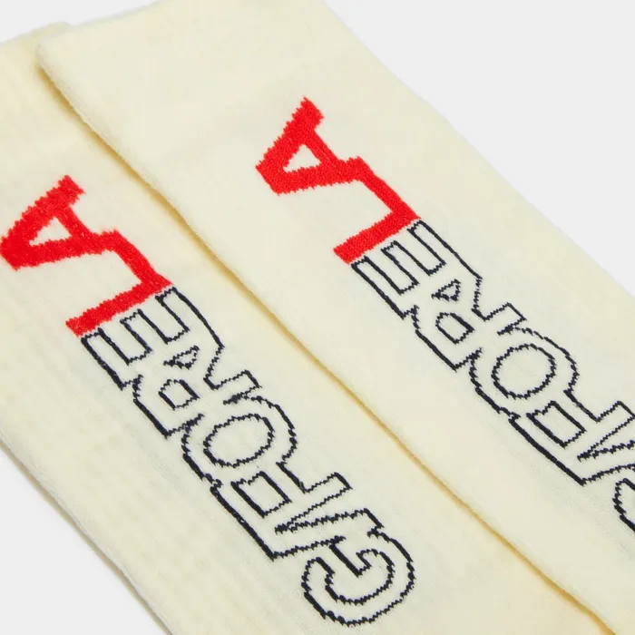 GFore La Ribbed Compression Crew Sock Poppy Men GFORE Hats