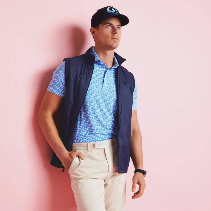 G Link Ice Nylon Modern Spread Collar Polo Racer Men GFORE Tops