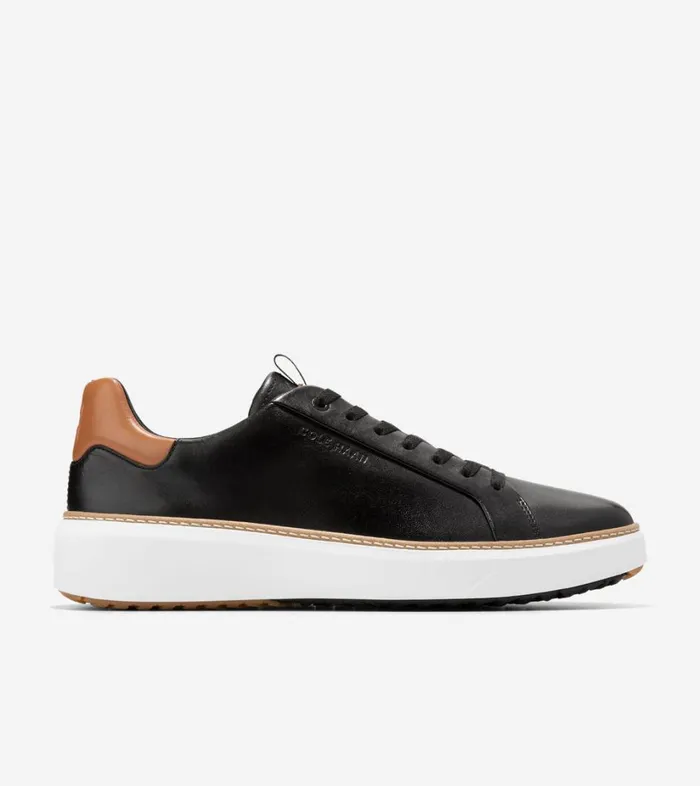 Golf Men Cole Haan GrandPr Topspin Golf Shoes Blackpecan Brownoptic White