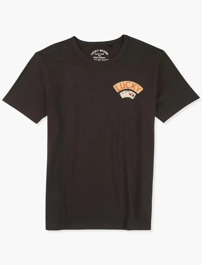 Graphic Tees Men Lucky Brand Aces Over Eights Tee Jet Black