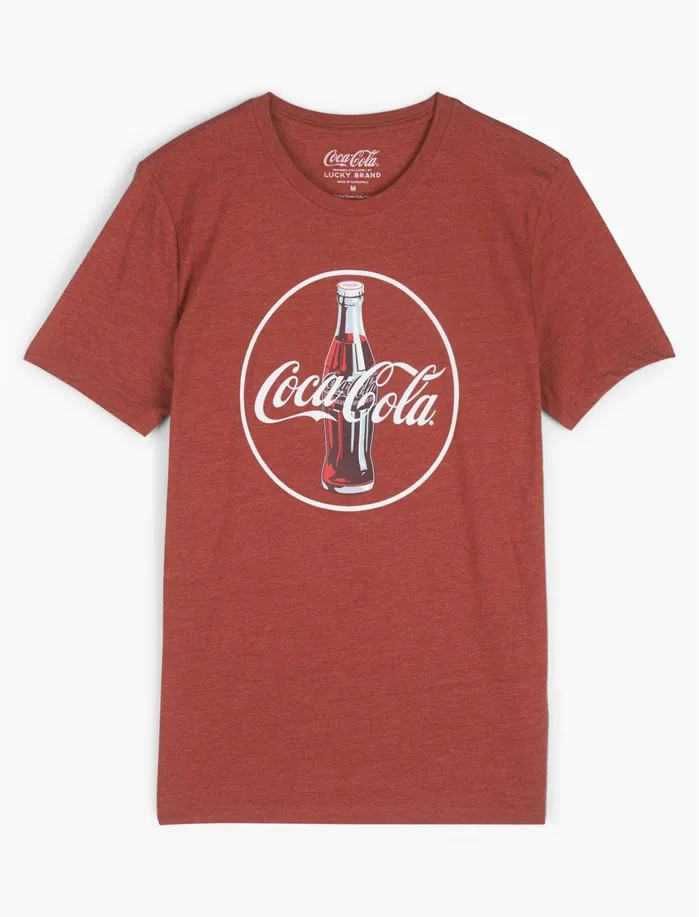 Graphic Tees Men Lucky Brand Coca Cola Bottle Circle Tee Rio Red