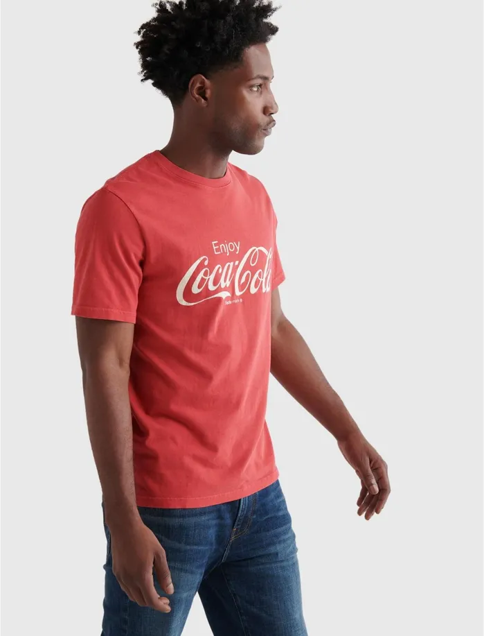 Graphic Tees Men Lucky Brand CocaCola Core Tee Ribbon Red