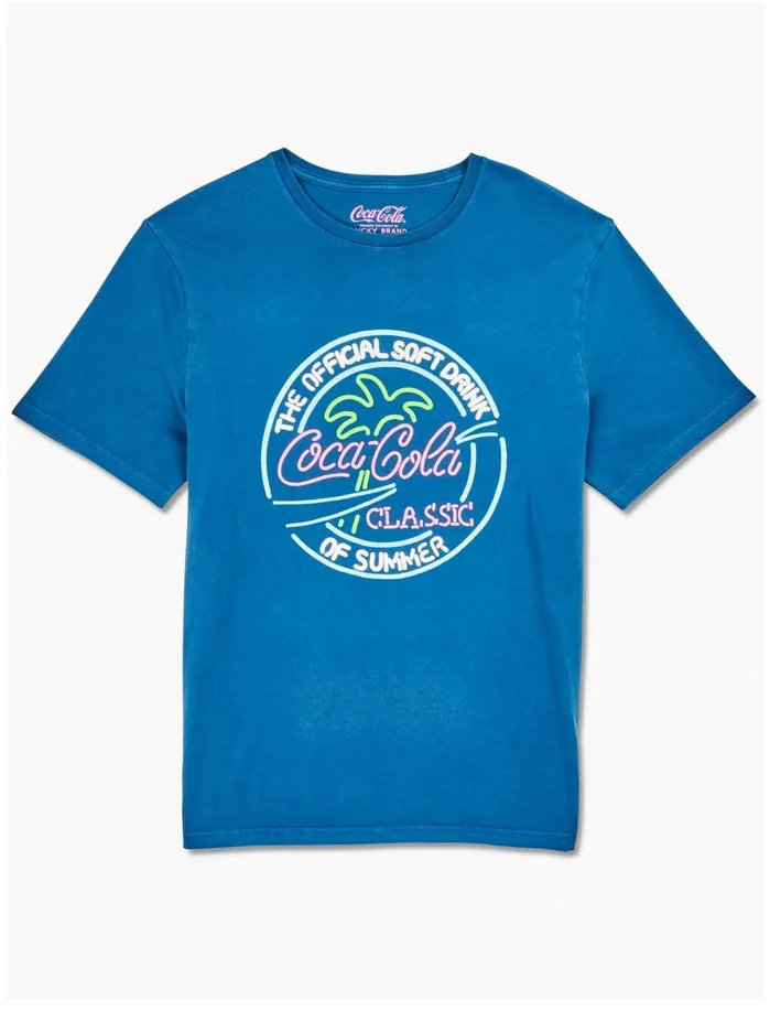 Graphic Tees Men Lucky Brand Coca Cola Neon Tee Insignia Blue