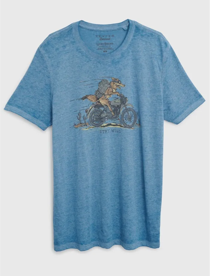 Graphic Tees Men Lucky Brand Coyote Biker Tee Allure