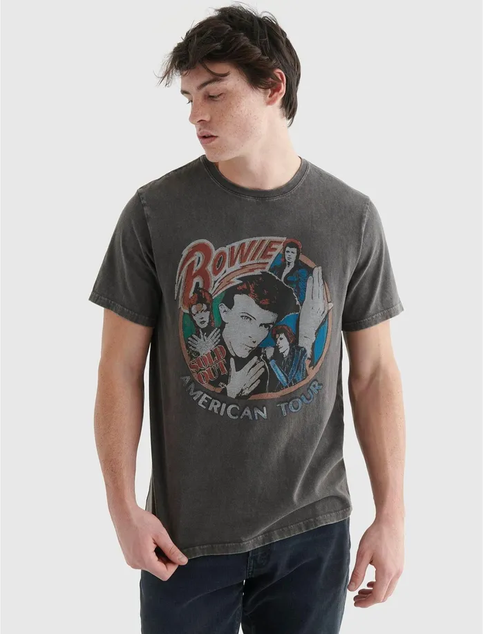 Graphic Tees Men Lucky Brand David Bowie Tee Raven