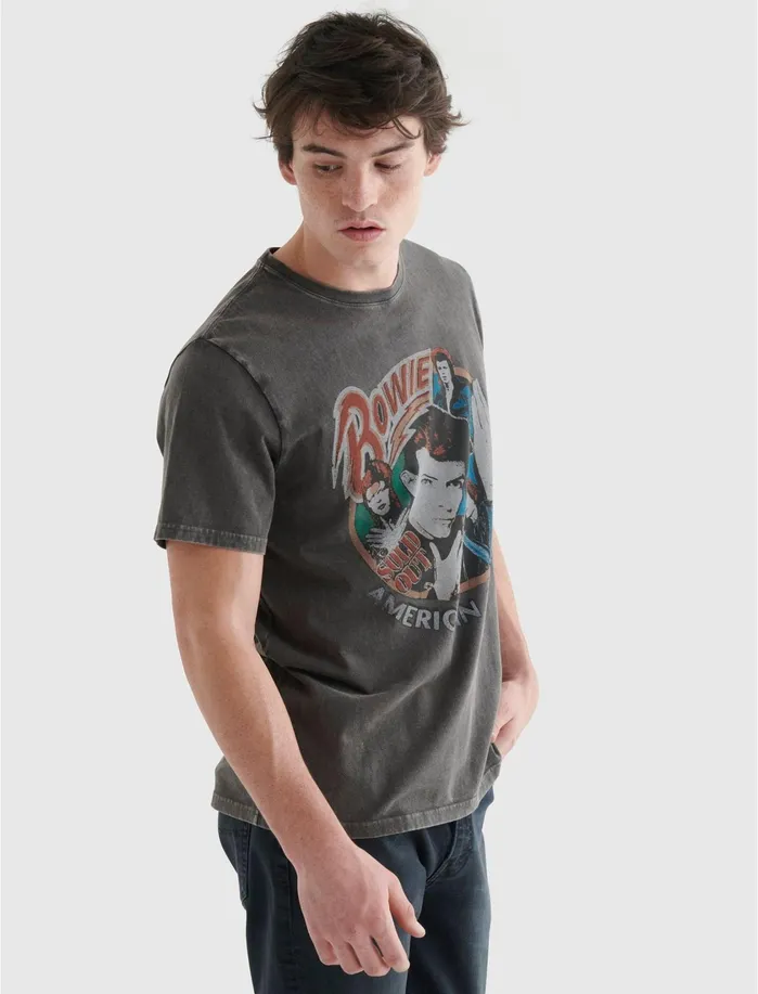 Graphic Tees Men Lucky Brand David Bowie Tee Raven