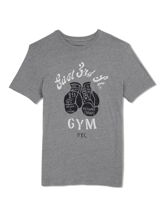 Graphic Tees Men Lucky Brand East 3rd Street Gym Tee Grey
