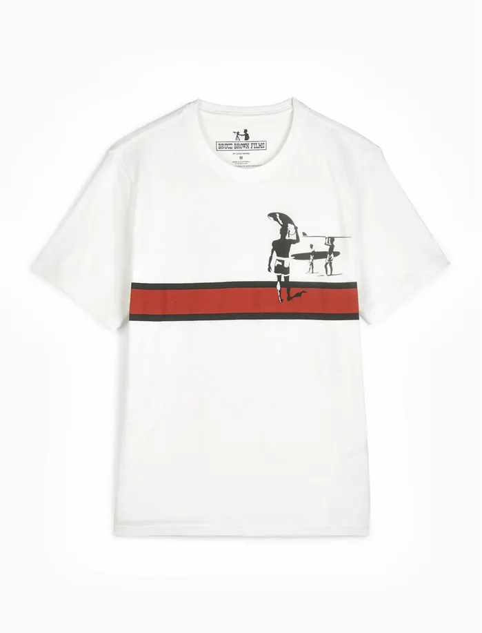 Graphic Tees Men Lucky Brand Endless Summer Stripe Tee Bright White